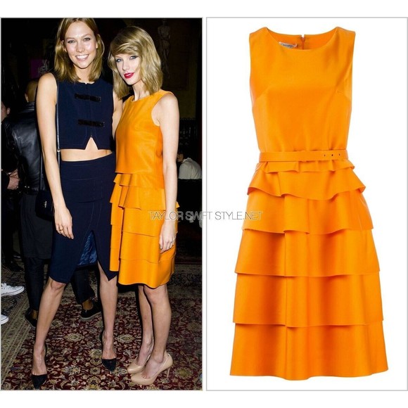 $2590 OSCAR DE LA RENTA Virgin Wool Silk Knee-Length Dress Sz 12
